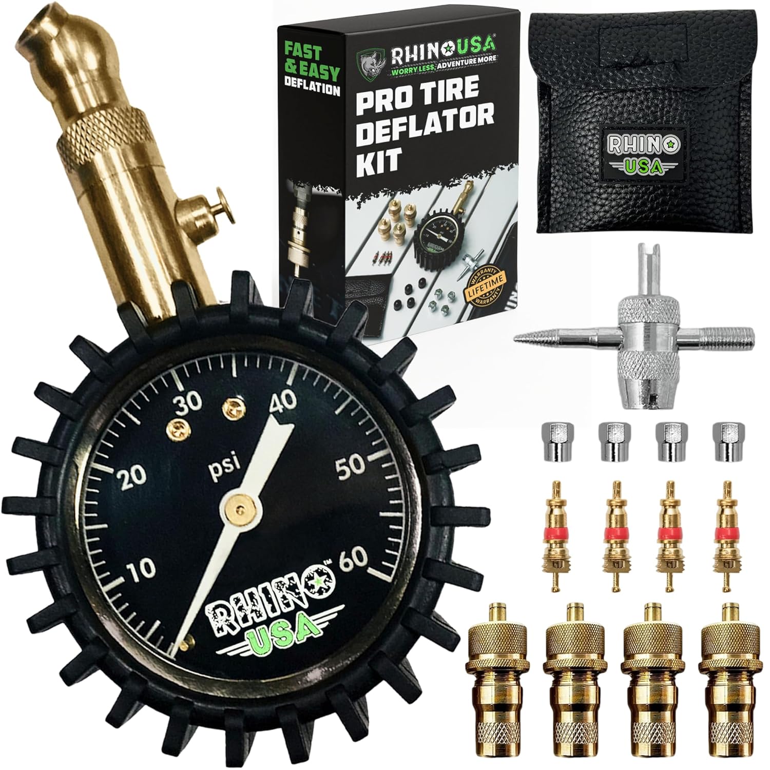 a serious of components along with packaging and carrying case