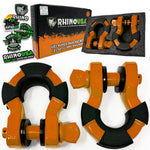 2 orange super shackles displayed with their packaging
