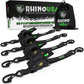 Rhino branded packaging with carrying bag and 4 black retractable ratchet straps