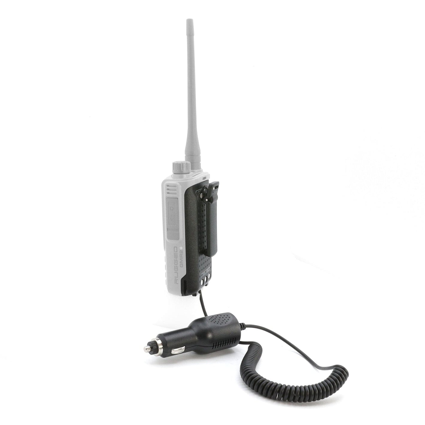 a walky talky adapted to an AC vehicle power plug