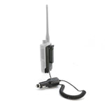 a walky talky adapted to an AC vehicle power plug